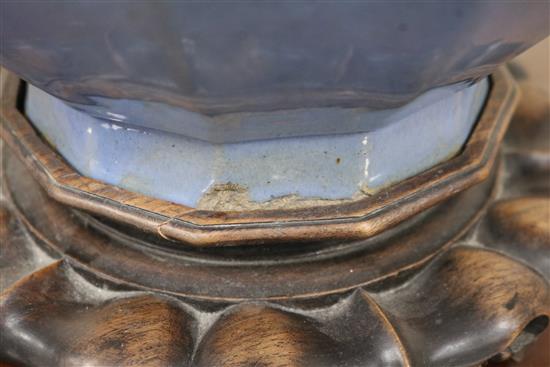 A large Chinese powder blue vase